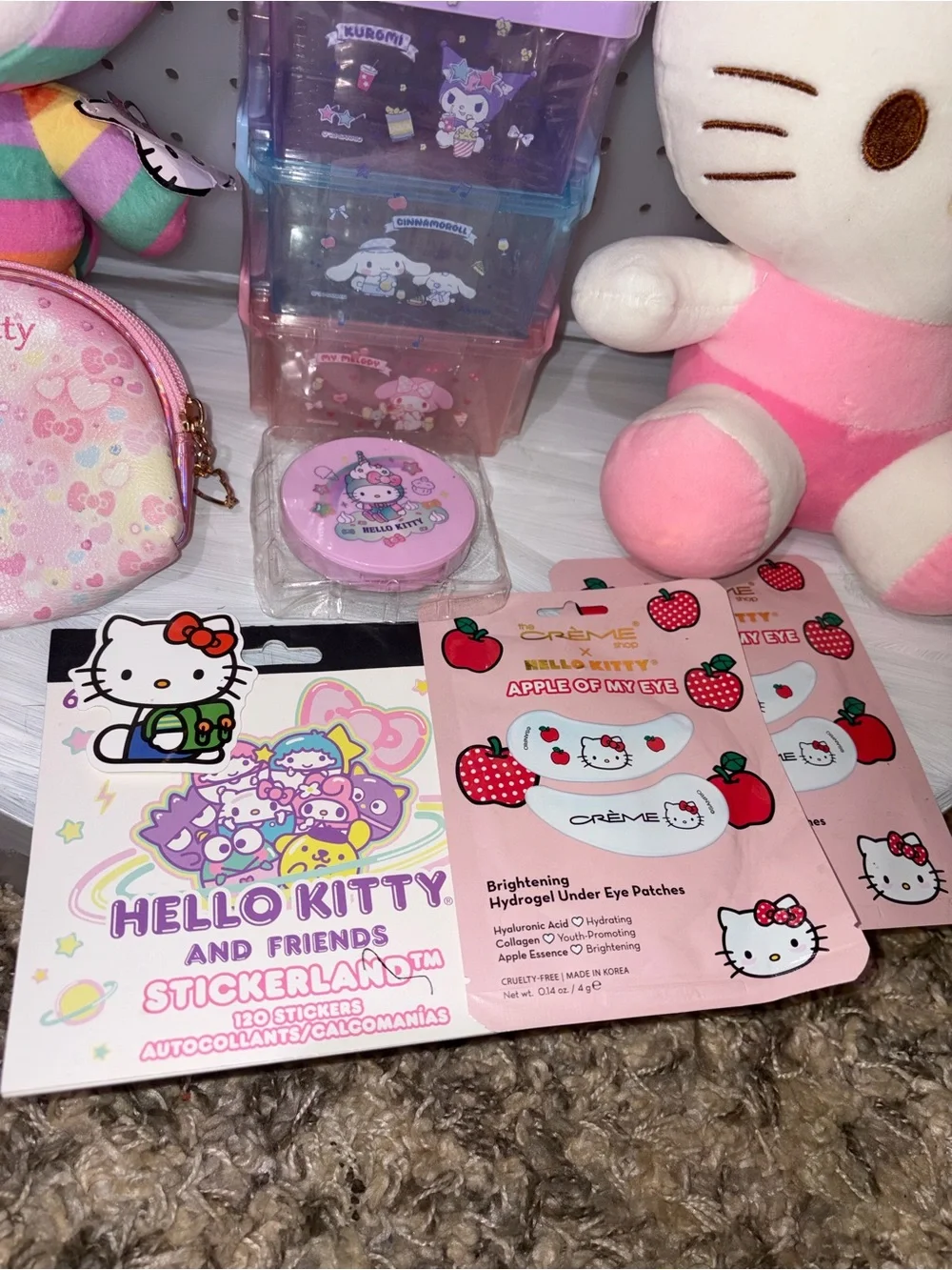 Hello Kitty Pink and Rainbow Plush Party Favor Set - Pink, White, Rainbow